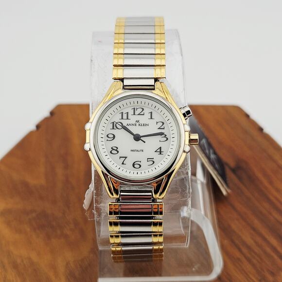 Anne Klein Women's Two Tone Watch Stretch Bracelet Band Casual Everyday NWT - Picture 1 of 7